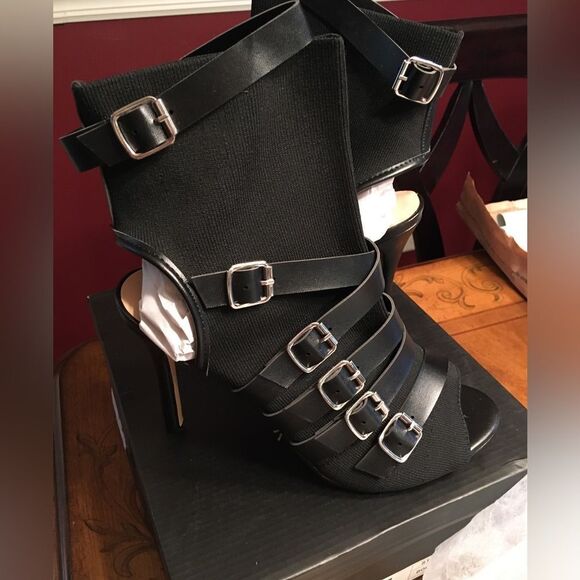 Nicole Miller High Heeled Peep Toe Boot - Picture 2 of 8